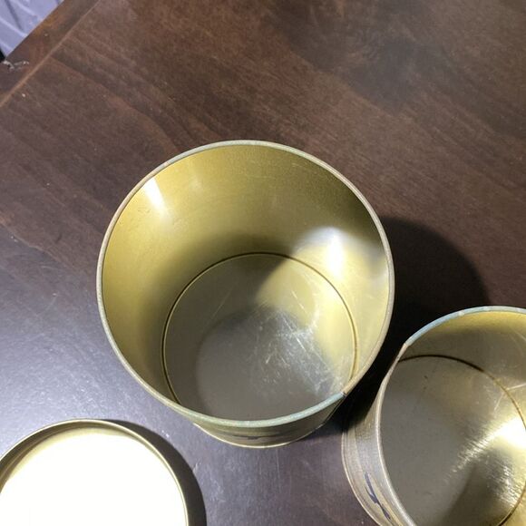 Vintage Nesting Blue Ribbon Duck Geese Metal Tin Canisters Set of 3 - Picture 5 of 10